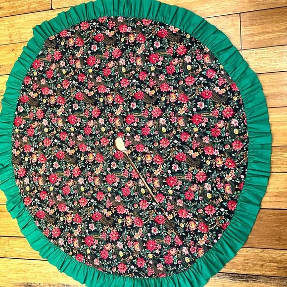 Christmas tree skirt reversible handmade holiday decor - Picture 2 of 6